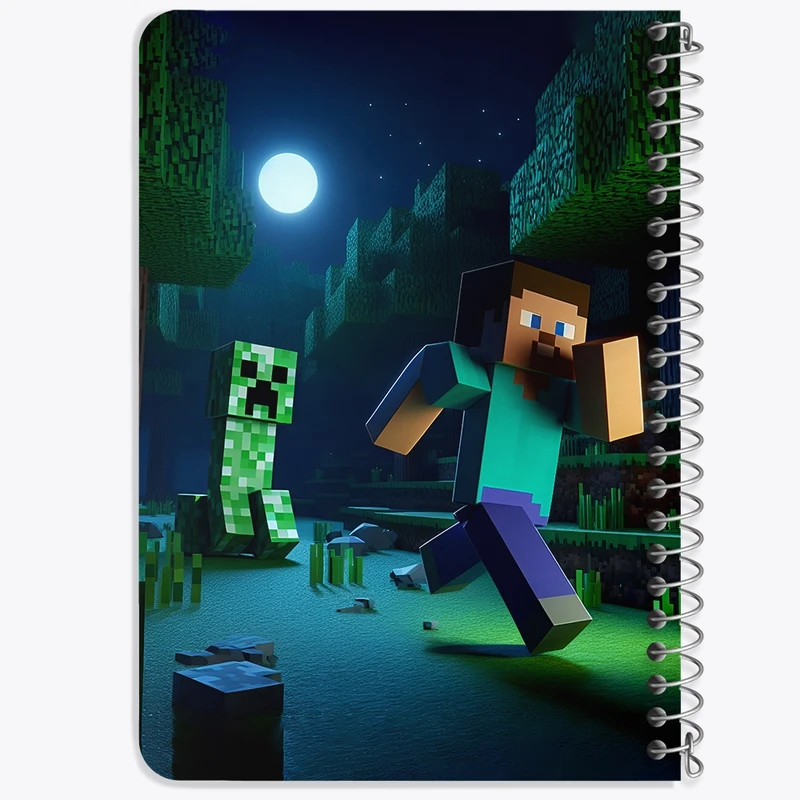 دفتر یادداشت 50 برگ خندالو طرح ماینکرافت (Minecraft) کد F3532