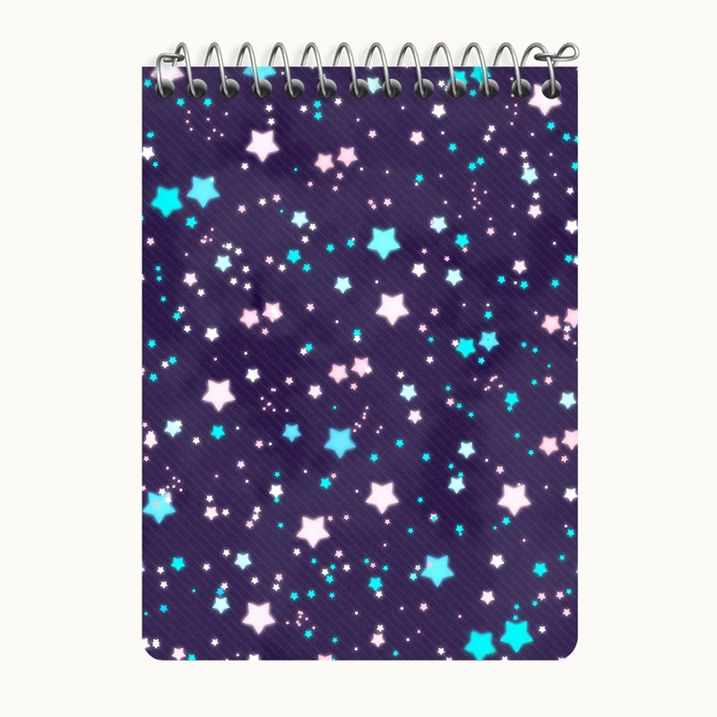 دفتر یادداشت 50 برگ خندالو طرح پترن ستاره کد N8043
