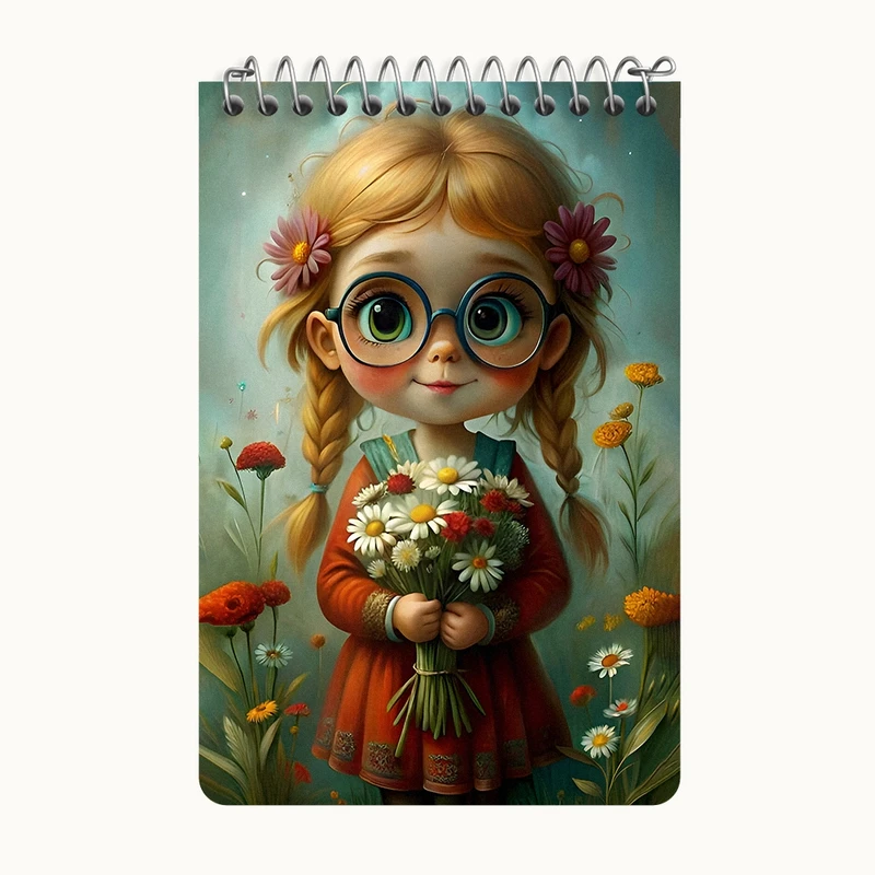 دفتر یادداشت 50 برگ خندالو طرح دخترانه بانمک کد F7700