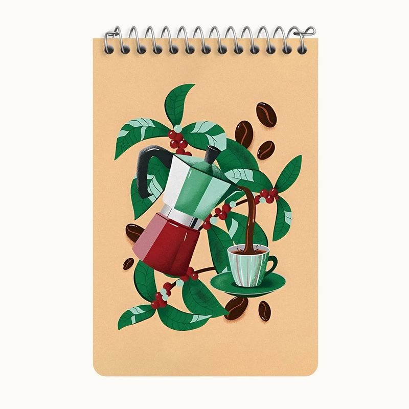 دفتر یادداشت 50 برگ خندالو طرح موکاپات قهوه کد F11694