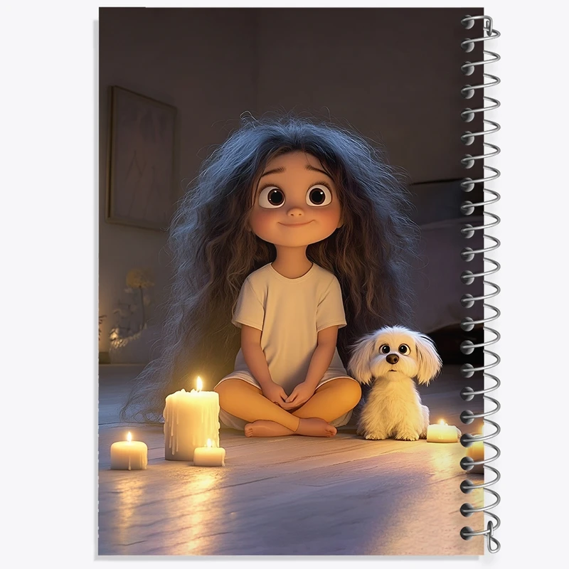 دفتر ژورنال نویسی 50 برگ خندالو مدل نقطه ای طرح دخترانه بامزه کد F8753