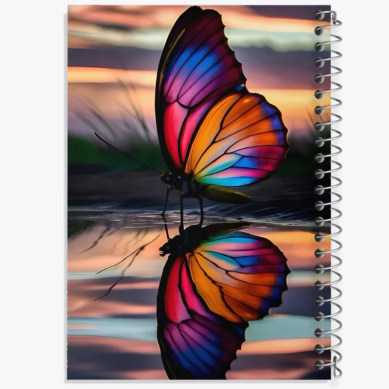 دفتر شطرنجی 50 برگ خندالو طرح پروانه رنگی کد F9537