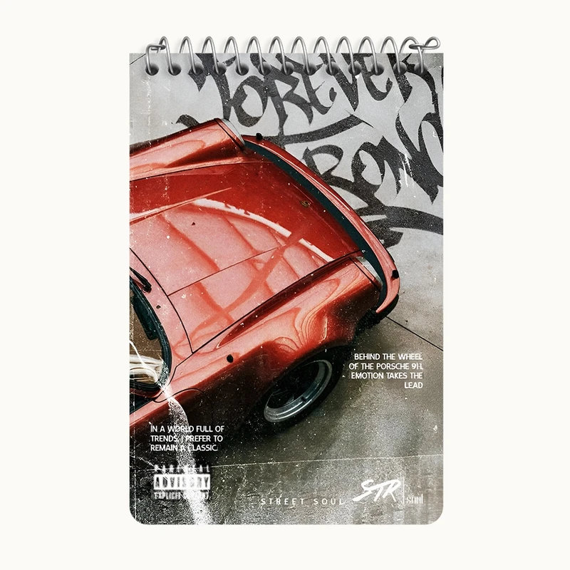 دفتر یادداشت 50 برگ خندالو طرح پورشه (Porsche) کد F13522