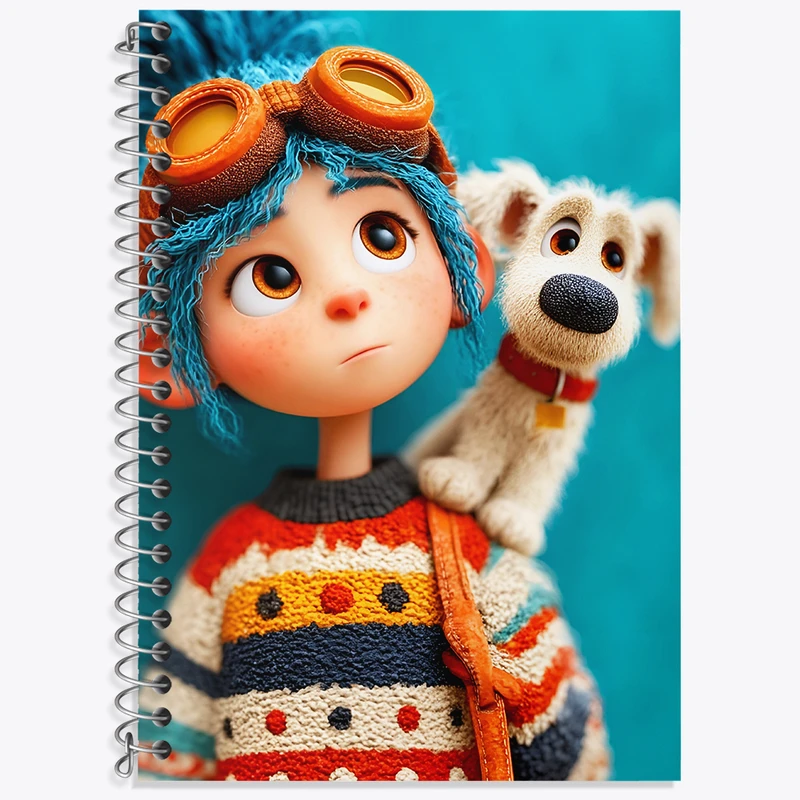 دفتر زبان 50 برگ خندالو مدل دو خط طرح دخترانه فانتزی کد N8371