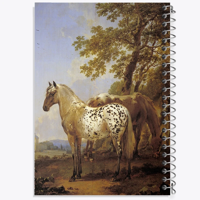 دفتر طراحی 50 برگ خندالو طرح نقاشی دو اسب در یک منظره اثر نیکلاس پیترز برچم کد F12320