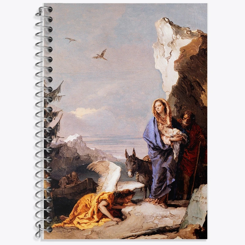 دفتر زبان 50 برگ خندالو مدل سه خط طرح نقاشی پرواز به مصر اثر جیووانی باتیستا تیپولو کد F12316