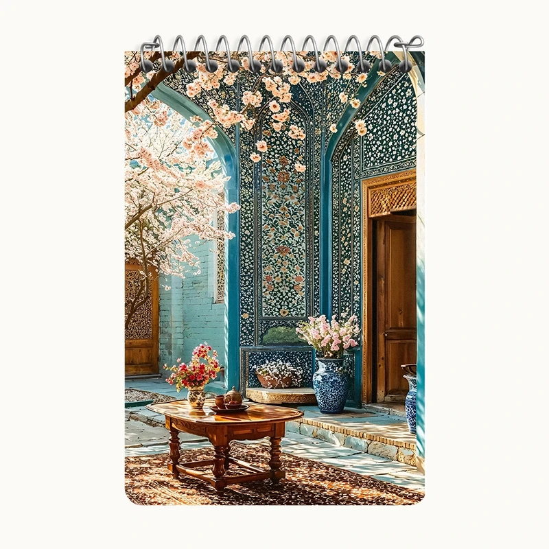 دفتر یادداشت 50 برگ خندالو طرح باغ ایرانی کد F10698