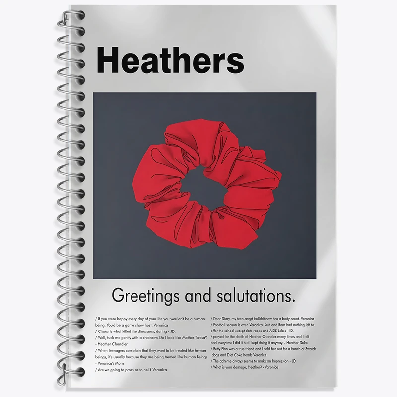 دفتر زبان دوخط 50 برگ خندالو طرح Heathers کد F13810