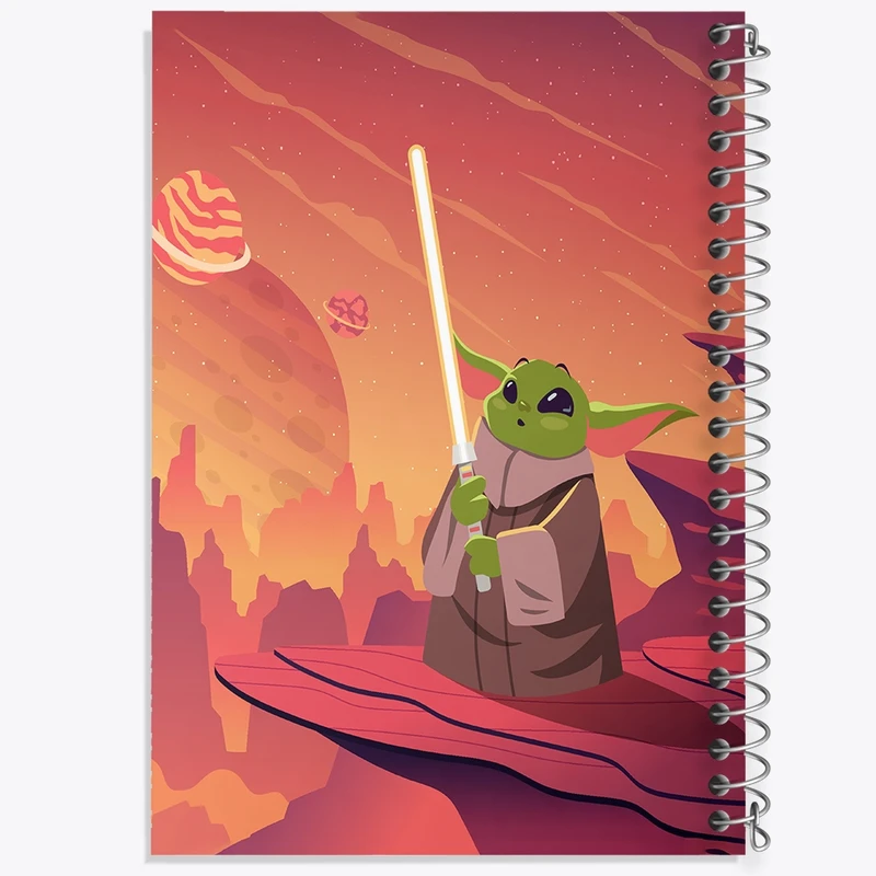 دفتر شطرنجی 50 برگ خندالو طرح بیبی یودا کد F3584