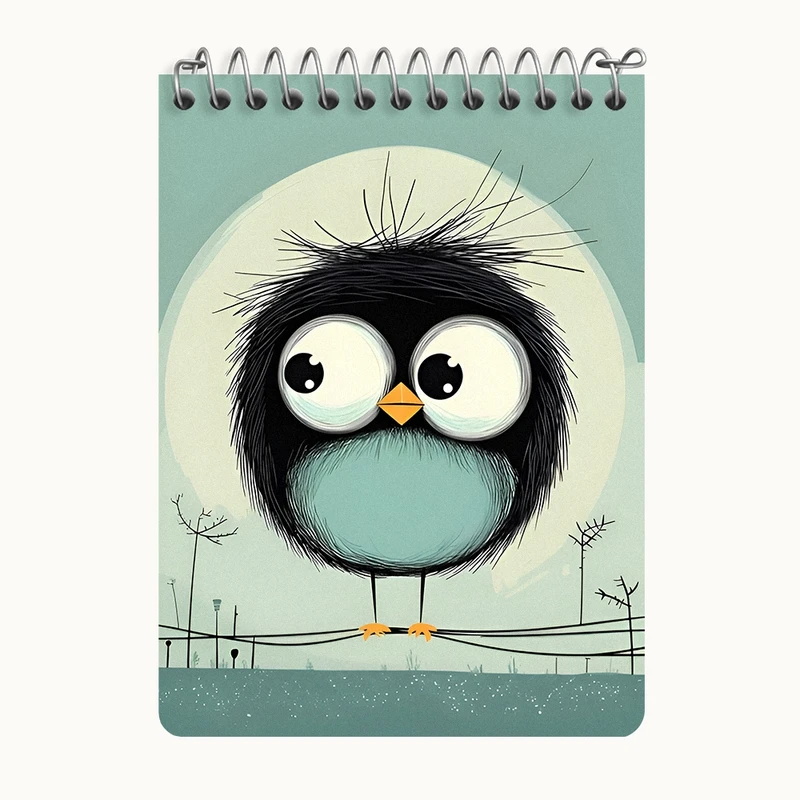 دفتر یادداشت 50 برگ خندالو طرح کلاغ بامزه کد N6740