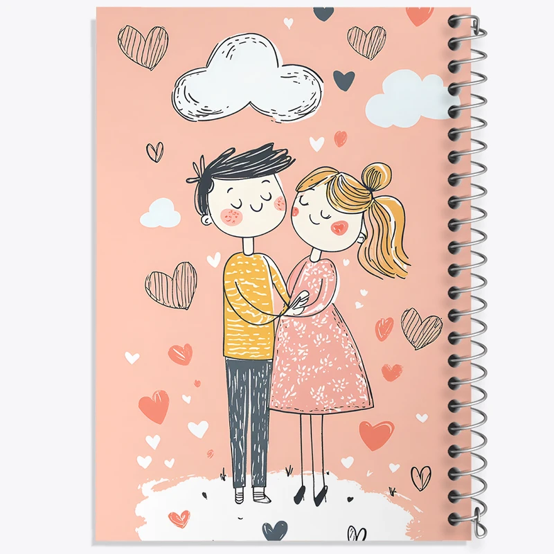 دفتر نقاشی 50 برگ خندالو طرح عاشقانه (Lovely) کد N7358