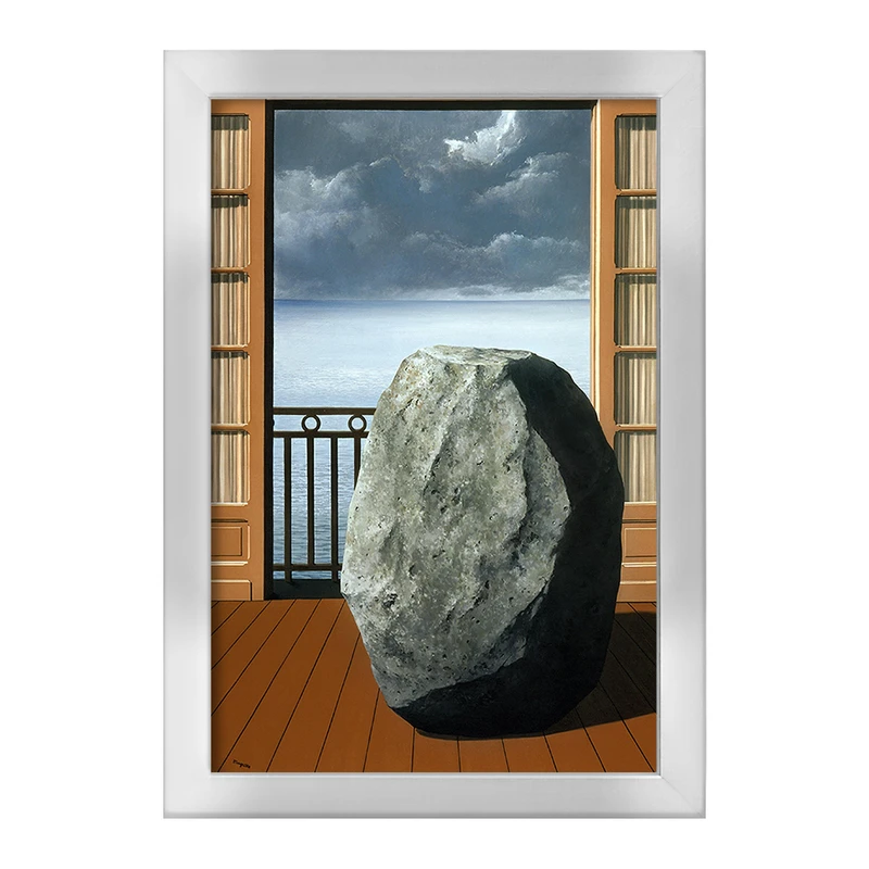 تابلو خندالو طرح نقاشی جهان نامرئی اثر رنه ماگریت کد F12443