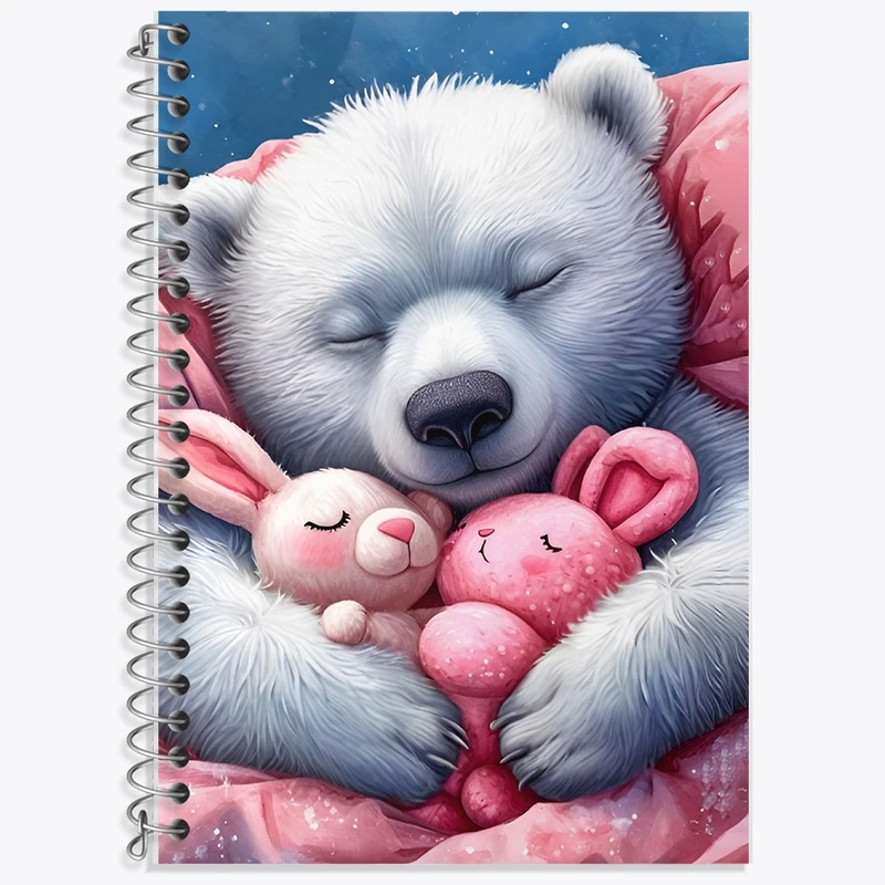 دفتر زبان 50 برگ خندالو مدل سه خط طرح خرس قطبی کد F12620