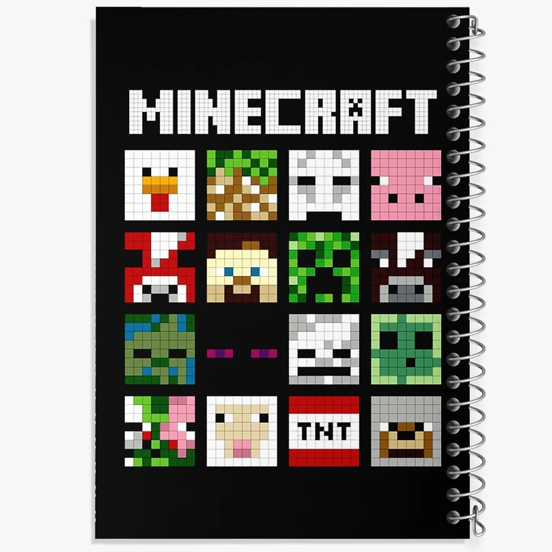 دفتر طراحی 50 برگ خندالو طرح بازی ماینکرافت (Minecraft) کد 37006