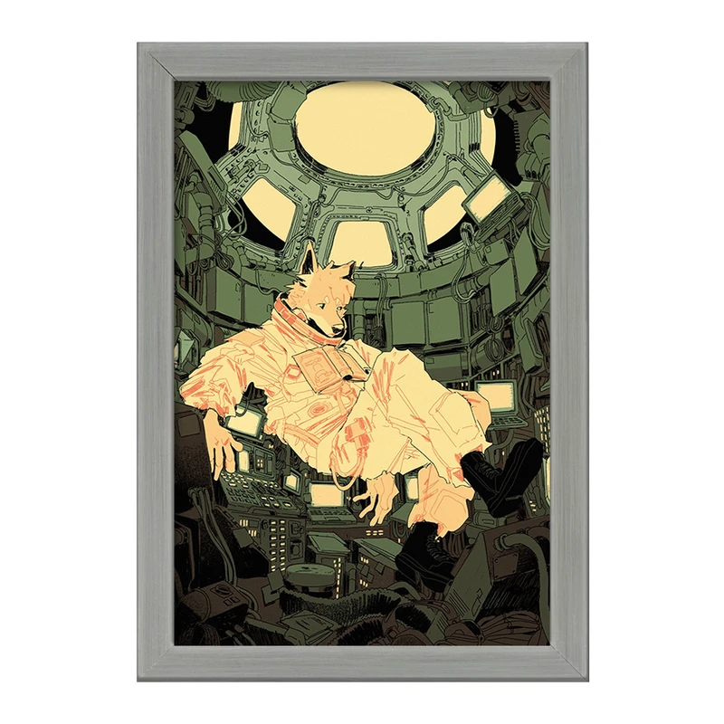 تابلو خندالو طرح گرگ حیوانات بامزه  کد 21072