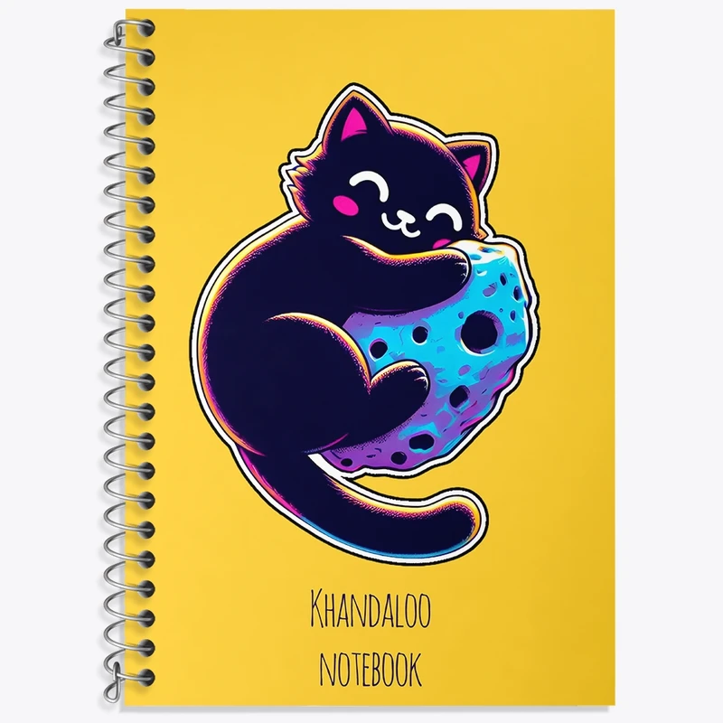 دفتر لغت 50 برگ خندالو طرح گربه کهکشانی کد N8145