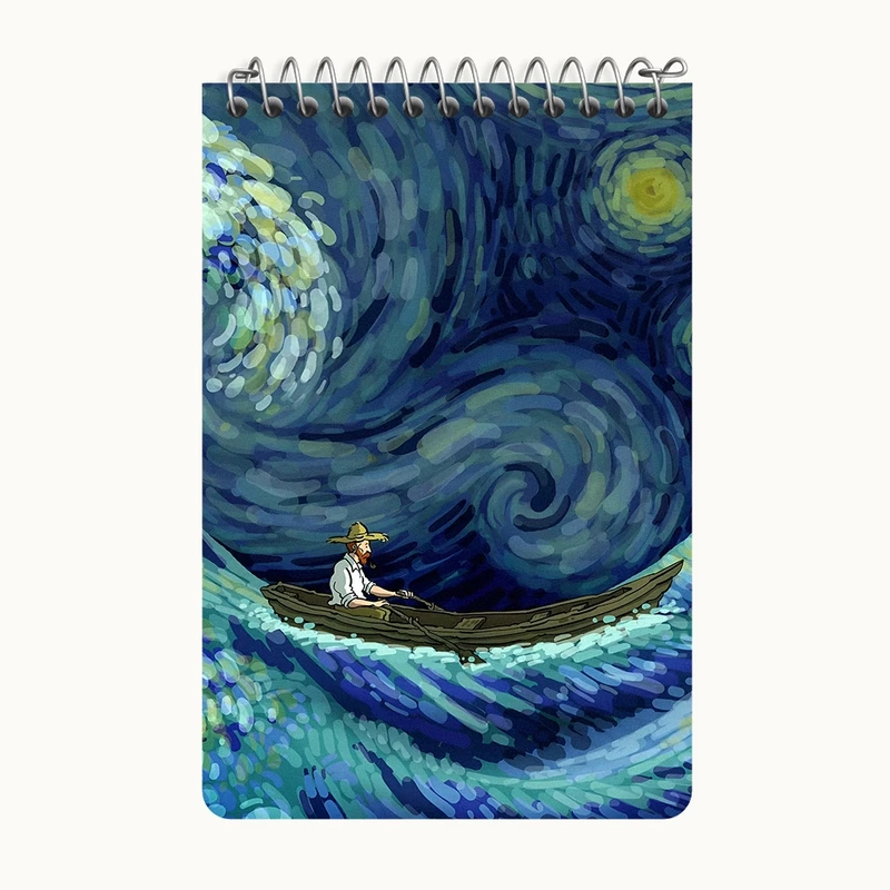 دفتر یادداشت 50 برگ خندالو طرح ونسان ونگوگ کد F8809