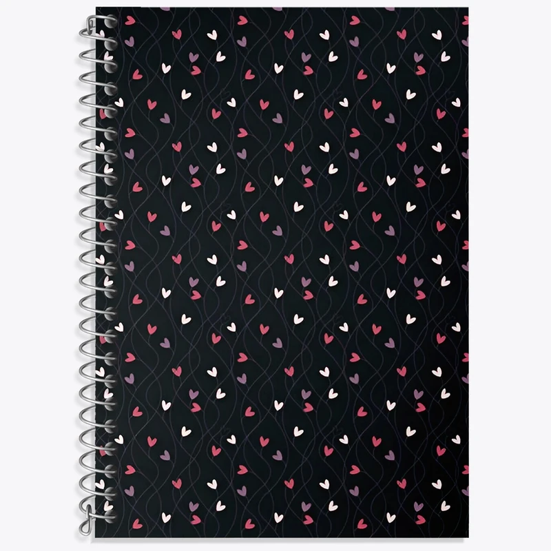 دفتر زبان 50 برگ خندالو مدل سه خط طرح پترن قلبی کد N6063