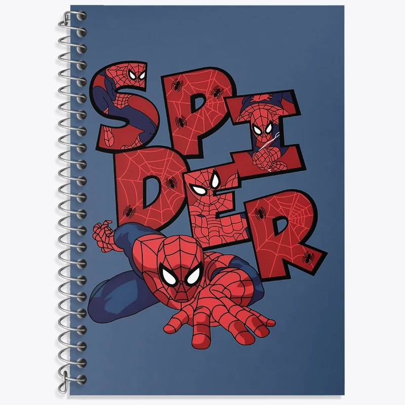 دفتر زبان 50 برگ خندالو مدل دو خط طرح مرد عنکبوتی (Spider Man) کد F4989