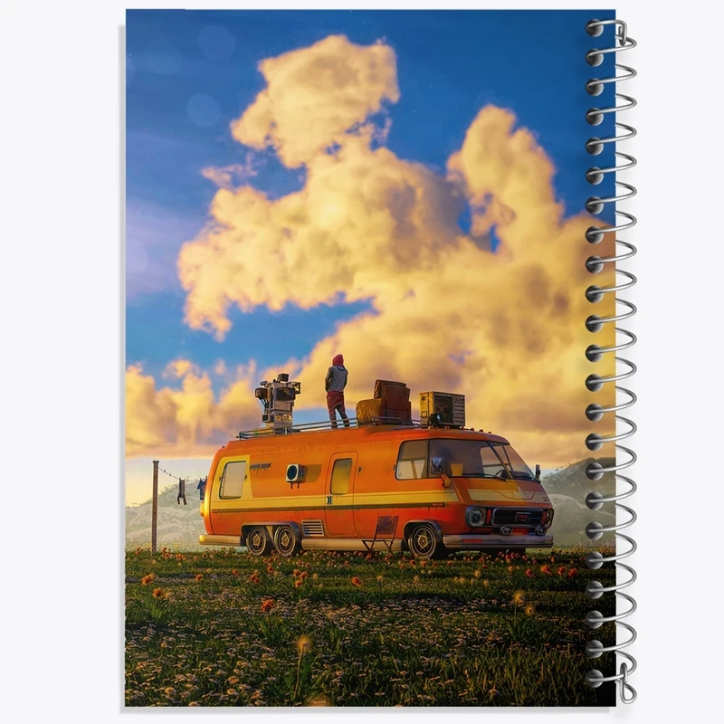 دفتر طراحی 50 برگ خندالو طرح کمپینگ (Camping) کد F513