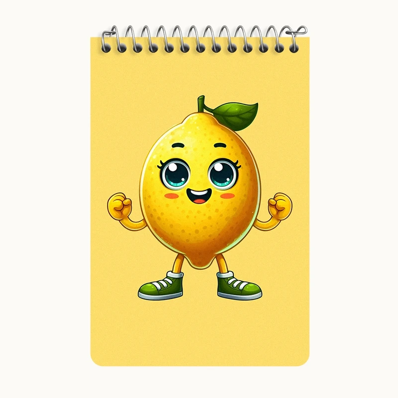دفتر یادداشت 50 برگ خندالو طرح لیمو ترش بامزه کد F7672