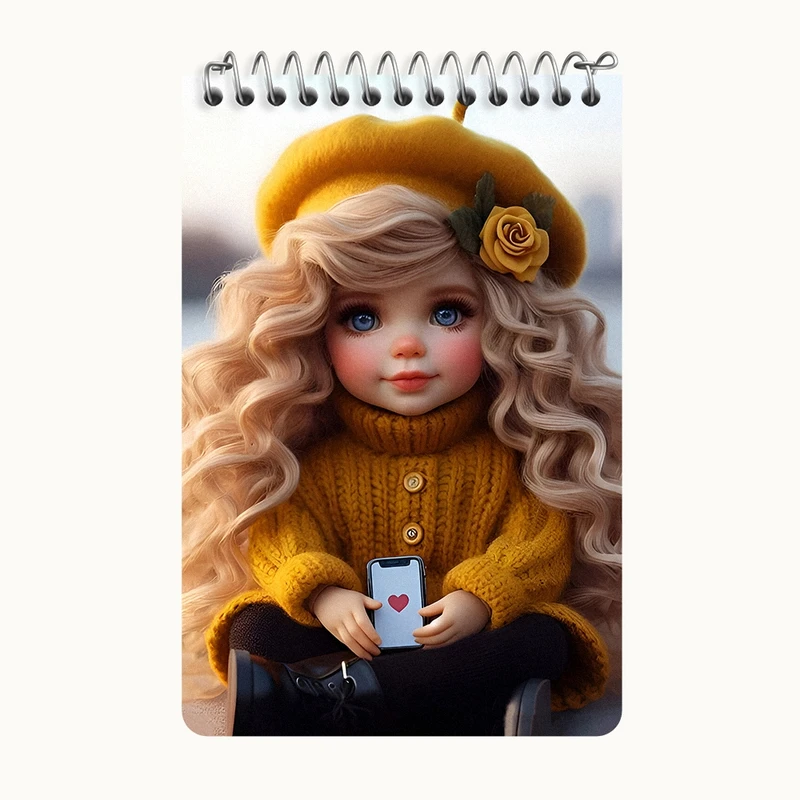 دفتر یادداشت 50 برگ خندالو طرح دخترانه کیوت کد F7572