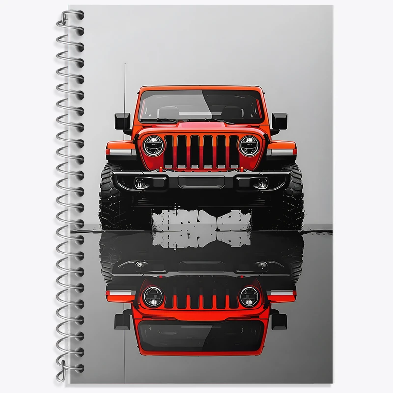 دفتر زبان 50 برگ خندالو مدل دو خط طرح ماشین آفرود کد F12021