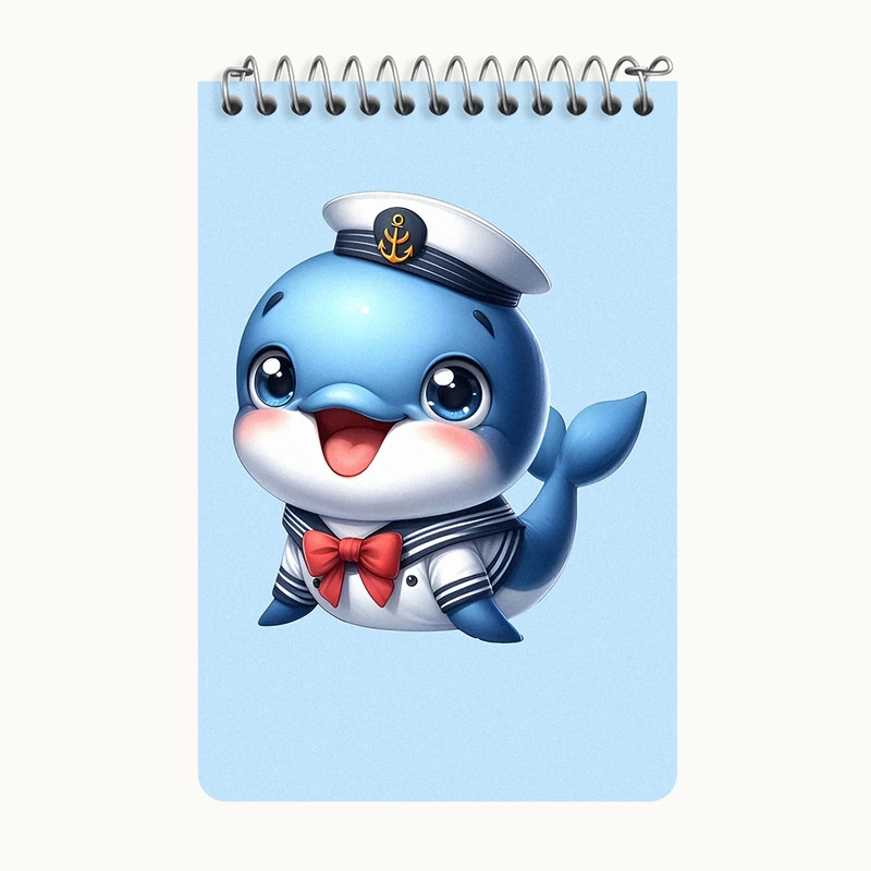 دفتر یادداشت 50 برگ خندالو طرح دلفین کیوت کد F7698