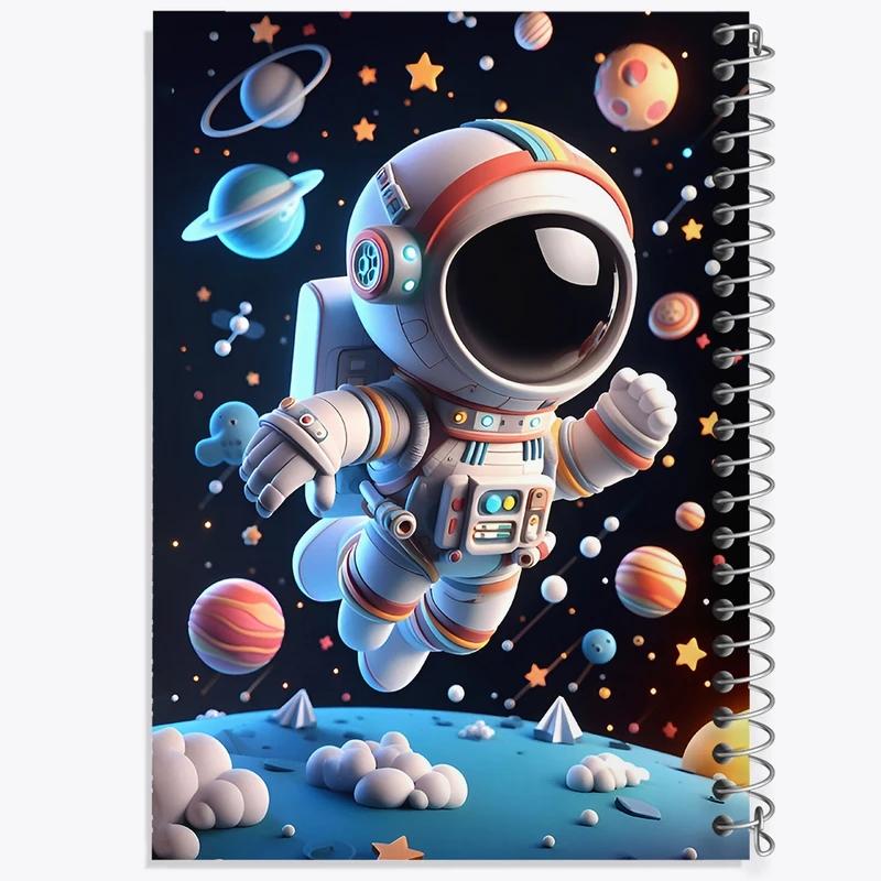 دفتر لیست خرید 50 برگ خندالو طرح فضانورد کد F9155