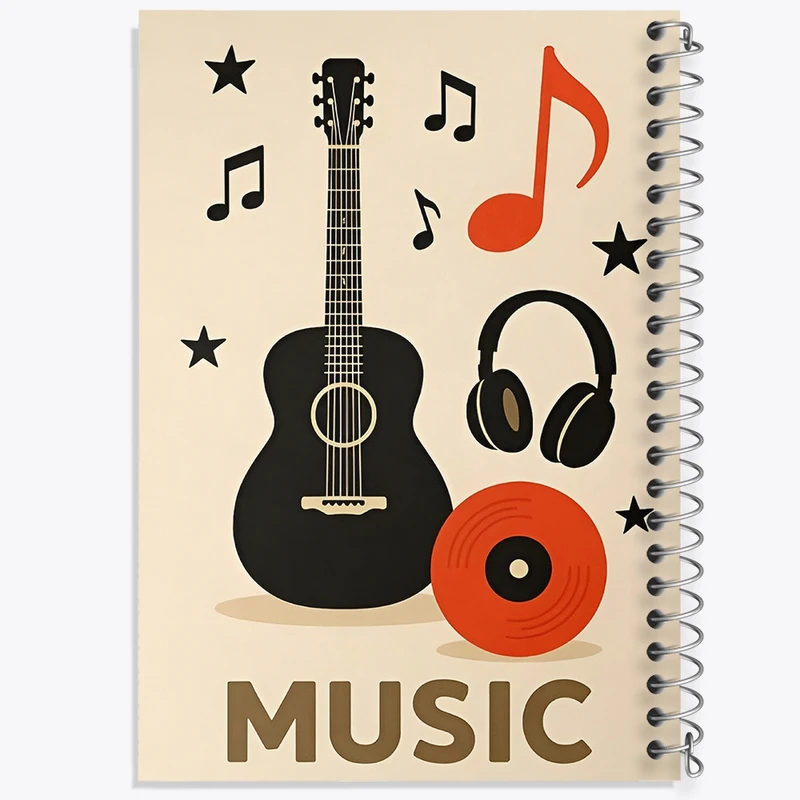 دفتر لیست خرید 50 برگ خندالو طرح گیتار و موزیک کد F14181