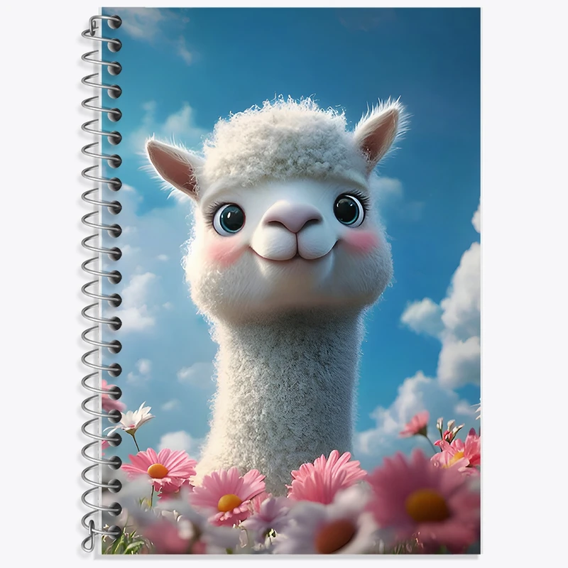 دفتر زبان 50 برگ خندالو مدل سه خط طرح لاما کد F9268