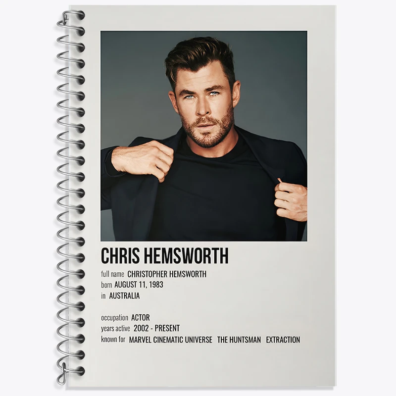 دفتر زبان دوخط 50 برگ خندالو طرح کریس همسورث (Chris Hemsworth) کد F13146