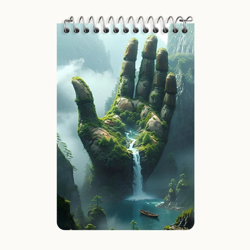 دفتر یادداشت 50 برگ خندالو طرح دست طبیعت کد F12901