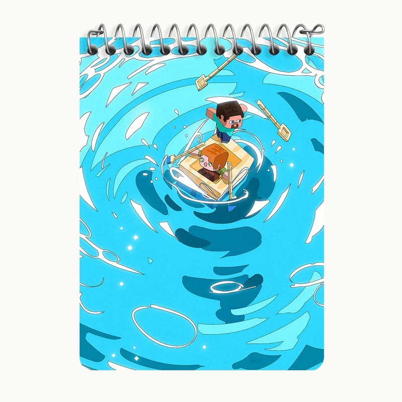 دفتر یادداشت 50 برگ خندالو طرح بازی ماینکرافت (Minecraft) کد N8683