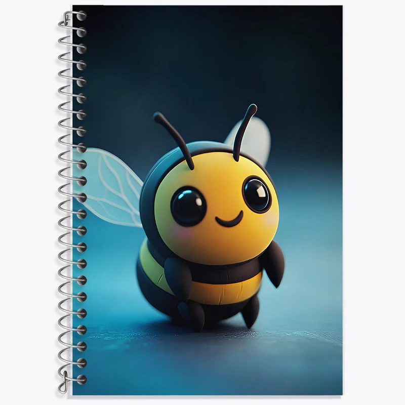 دفتر زبان 50 برگ خندالو مدل دو خط طرح زنبور بامزه کد F11648