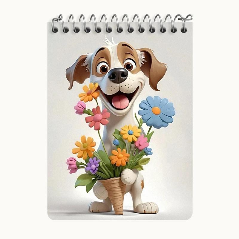 دفتر یادداشت 50 برگ خندالو طرح سگ (Dog) کد N6396