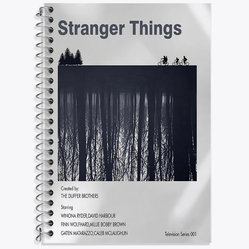 دفتر زبان 50 برگ خندالو مدل دو خط طرح استرنجر تینگز (Stranger Things) کد F13864