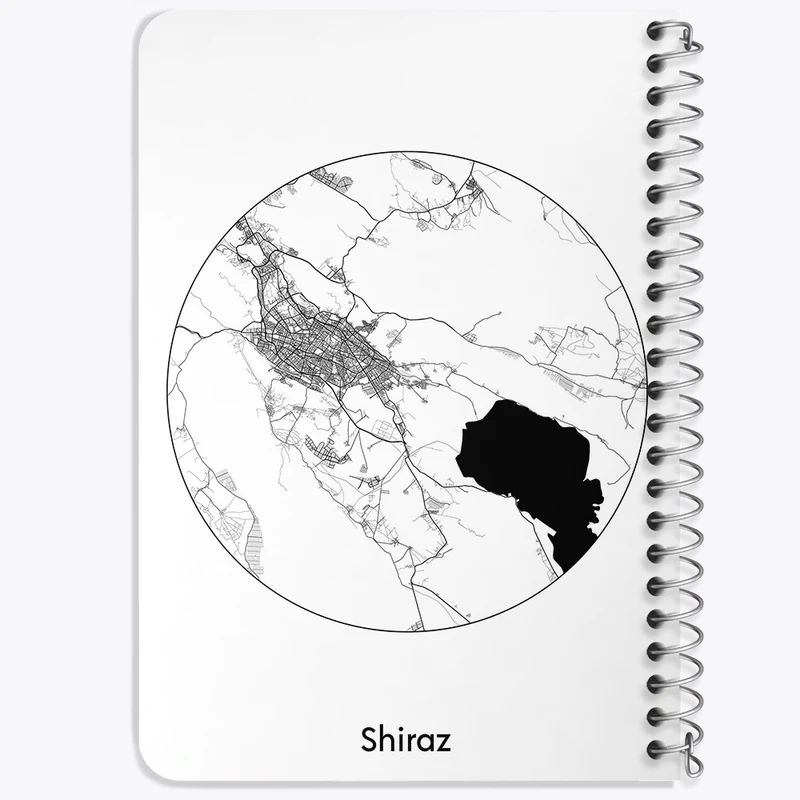 دفتر یادداشت 50 برگ خندالو طرح نقشه شهر شیراز کد F1707