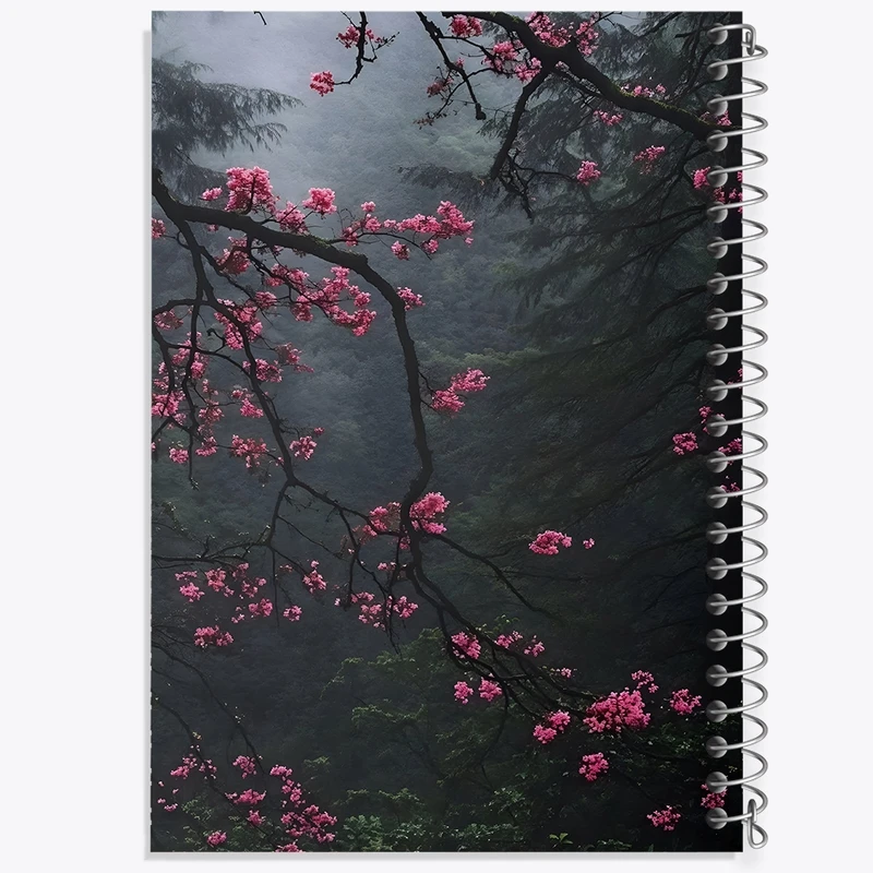 دفتر شطرنجی 50 برگ خندالو طرح جنگل مه آلود کد N7484