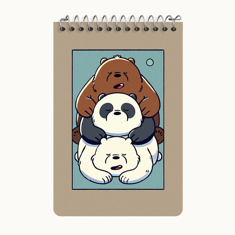 دفتر یادداشت 50 برگ خندالو طرح سه خرس کله پوک کد F8963