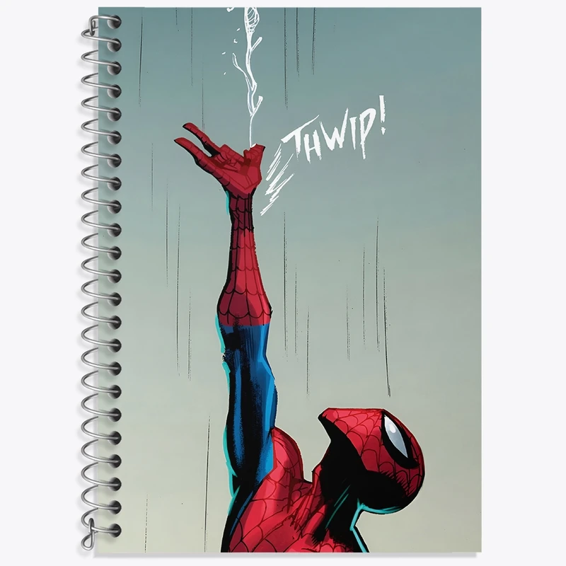 دفتر زبان 50 برگ خندالو مدل سه خط طرح مرد عنکبوتی (Spider Man) کد F3949