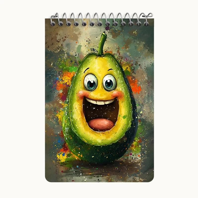 دفتر یادداشت 50 برگ خندالو طرح آووکادو بامزه کد F9840