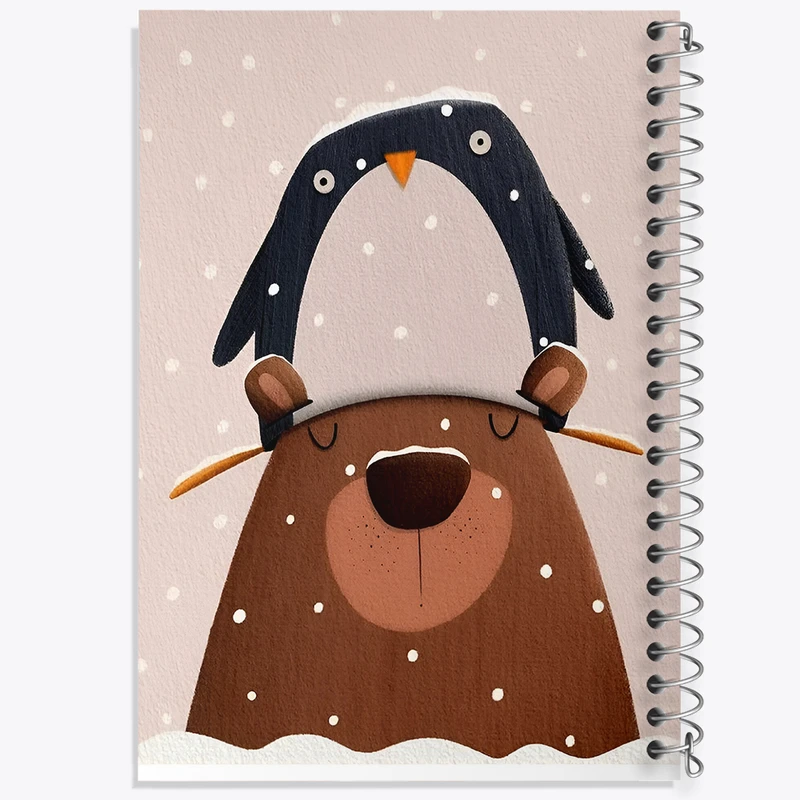 دفتر مشق 100 برگ خندالو طرح خرس و پنگوئن کد F8841