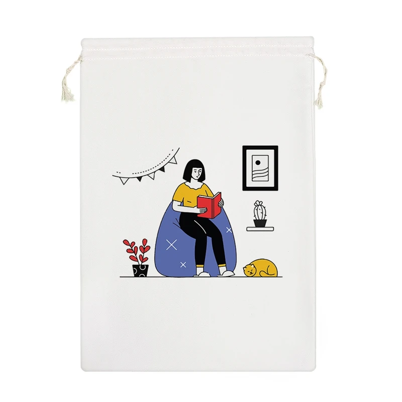 نظم دهنده خندالو مدل دختر کتابخوان و گربه کد 5289-M