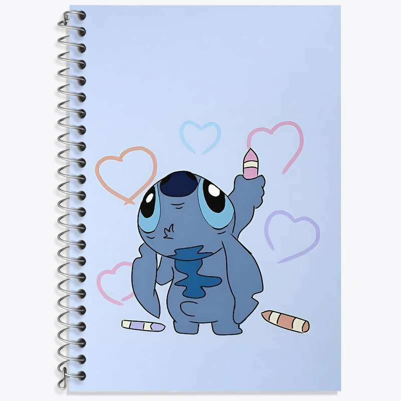 دفتر زبان دوخط 50 برگ خندالو طرح استیچ کد F3330