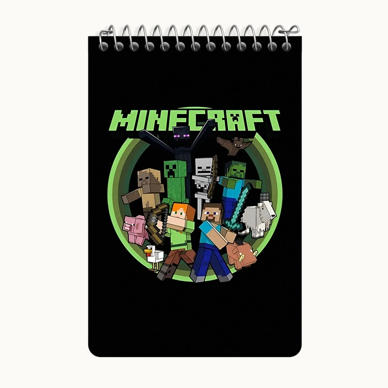 دفتر یادداشت 50 برگ خندالو طرح ماینکرافت (Minecraft) کد F3498