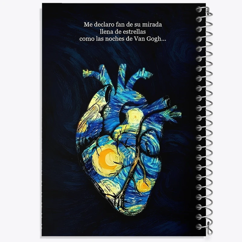 دفتر طراحی 50 برگ خندالو طرح قلب ونسان ونگوگ کد N4177