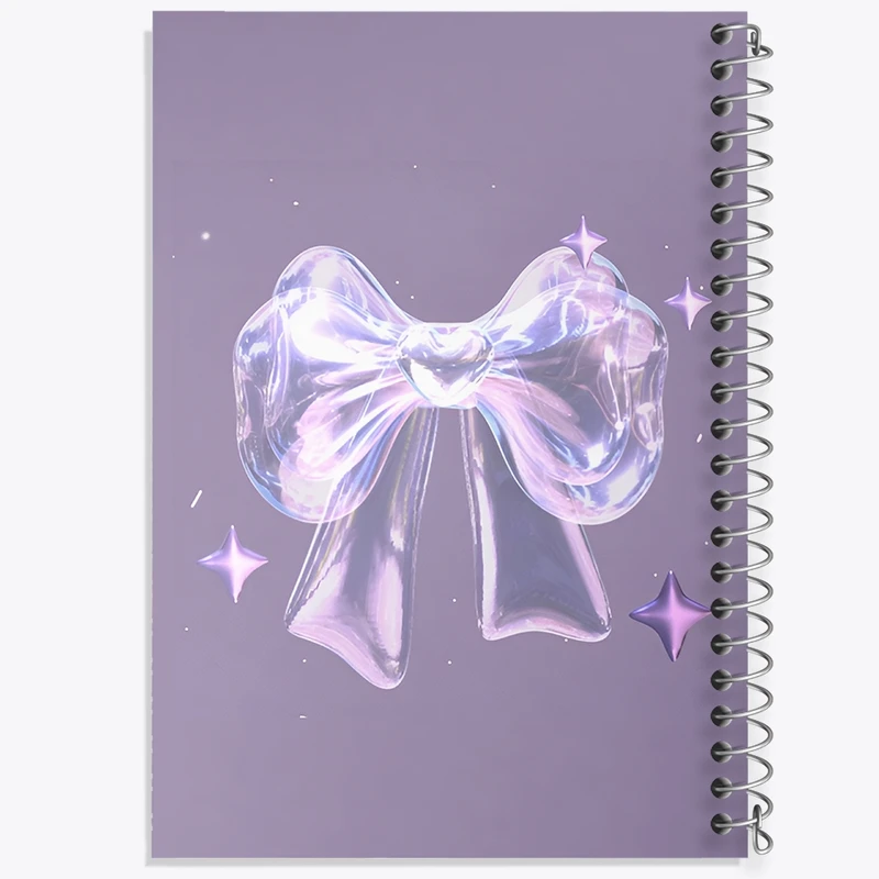 دفتر شطرنجی 50 برگ خندالو طرح پاپیون بنفش کد F3724