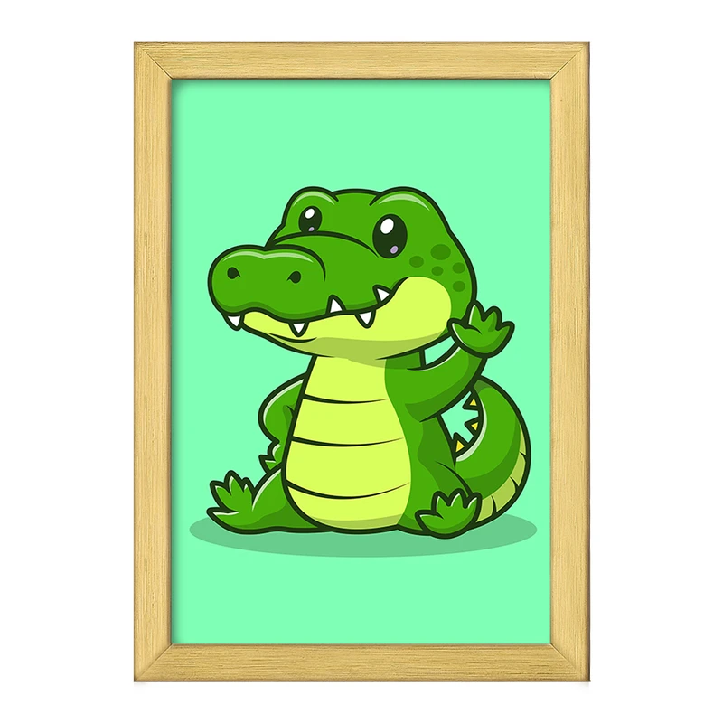 تابلو خندالو طرح حیوانات بامزه تمساح کد 25417