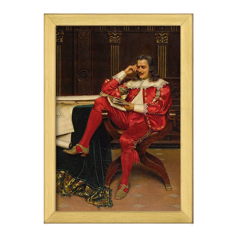 تابلو خندالو طرح نقاشی آقایی در حال مطالعه اثر فردریک سولاکروا کد F12140